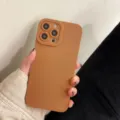 Solid matte brown silicone phone case with full camera protection for daily use. - For 13pro / Brown