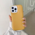 Premium liquid silicone phone case for iPhone with soft touch finish and camera protection yellow - iPhone 14 / Turmeric