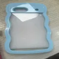 Light blue wavy transparent PC phone case compatible with Google Pixel variant model. - Blue