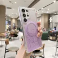 Gradient purple glitter MagSafe phone case compatible with Samsung S23 Ultra. - iPhone 11 / Purple