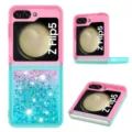 Farbverlauf Glitzer Treibsand Schutzhülle kompatibel mit Samsung Galaxy Z Flip Serie. - Für Samsung Z Flip 5 / Rosa Himmelblau Farbverlauf