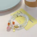 New Chinese style multi-layer jade beaded bracelet with peach and gourd pendants. - Three Layers Peach