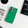 Green lambskin texture full coverage phone case for Apple iPhone, chic and minimalist style. - Green