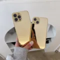 Funda de teléfono dorada con espejo galvanizado y agujeros precisos para Apple iPhone. - Espejo Dorado / iPhone 13