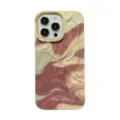 Cover per telefono in silicone con design marmo pittura a olio fluida custodia protettiva iPhone. - Per iPhone 15 / Ruga Inchiostro Caffè