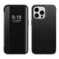 Elegante PU lederen flip telefoonhoes compatible met iPhone, duurzame beschermhoes. - Stille Nacht Zwart / iPhone 15 Pro Max