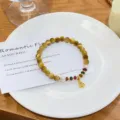 Elegant natural yellow crystal tiger eye gemstone bracelet with lucky gourd pendant jewelry. - Gourd Style