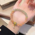 Sweet fresh fairy style agate bracelet with gold butterfly charm and pearl pendant chic jewelry - Lulutong Butterfly Style