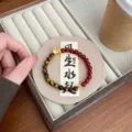 Natural yellow tiger eye and red agate bracelet with lucky pixiu charm for women gifts. - Red Agate Pi Xiu