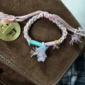 Handmade woven crystal bear bracelet adjustable pink braided rope cute jewelry gift - Rose Quartz Bear Pendant Style