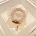 Sweet pink crystal and red agate double layer bracelet with delicate charm for women gift. - Double Loop With Red Agate