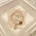 Rose quartz crystal beaded bracelet sweet love heart charm cute jewelry gift for women - Strawberry Quartz Heart