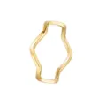 Minimalist wavy ring detail shot, 14k gold plated titanium steel, sleek fashion jewelry. - Size 6 / Gold