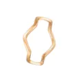 Simple wavy titanium steel 14k gold plated ring, waterproof minimalist daily jewelry for women. - Size 6 / Rose Gold