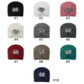 Rhinestone flower knitted turban hat for women, warm winter beanie in multiple solid colors. - One Size / Multicolor