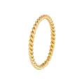 Détail de bague torsadée ultra-fine plaquée or, bijou de doigt tressé minimaliste élégant. - Type 1.5mm / Or 14 carats / Taille 7