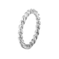 Bague torsadée argentée minimaliste pour femme, design tressé délicat anneau fin. - Taille 3mm / Argent/Acier / Taille 7