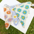 Pañuelo triangular de ganchillo vintage tejido diadema floral hueca mujeres verano chic - Bufanda Floral de Ganchillo / Multicolor