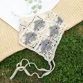 Foulard triangolare uncinetto delfino carino fascia lavorata a maglia stile pastorale - Grigio Beige