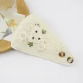 Diadema tejida bordada off-white camelia cinta panuelo de pelo estilo diario chic moda - Blanco Roto