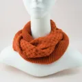 Sciarpa ad anello in maglia arancione inverno caldo scaldacollo morbido pullover - Arancione