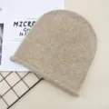 Casual knit beanie hat for women men autumn winter solid color warm soft slouchy cap - Camel