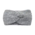 Bandeau croisé en tricot duveteux gris pour femme, bandeau large et chaud en hiver. - Gris Moyen