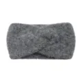 Grey imitation wool wide twist headband, cozy knitted hair band for winter warmth and daily chic. - Dark Gray