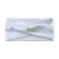 Silbernes metallisches Knoten Stirnband glitzerndes Haarband modisches Sport Haaraccessoire - Weiß