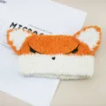 Fluffy coral fleece animal ear headband cute makeup washing wide hair band orange white - # 3 fox