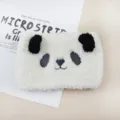 Cute panda coral fleece headband for face washing, soft wide hair band and daily wear. - Panda