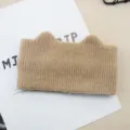 Fascia Orecchie di Gatto in Maglia Beige Inverno Caldo Morbido Ampio Cerchietto Donna - Cammello
