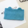 Fascia per capelli con orecchie di gatto blu, cerchietto largo lavorato a maglia inverno. - Blu