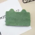 Fascia per capelli in maglia verde con orecchie di gatto, fascia larga carina, cerchietto yoga. - Verde