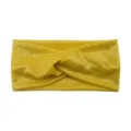 Goldener glänzender Twist Haarreif für Damen, einfarbig elastisches Stirnband für Sport und Alltag. - Gelb