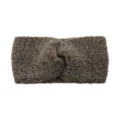 Cozy brown knitted twist headband, plush wide hair band for warm winter daily wear and wash face. - Coffee
