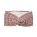 Warm winter knitted headband with soft fleece lining, stylish twisted design for women ear warmers. - Taro Purple