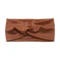 Glänzendes bronzenes Twist-Stirnband, stilvolles Metallic-Haaraccessoire für Sport und Alltag. - Bronze