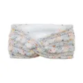 Cozy knit headband with colorful flecks, fleece lined winter ear warmer and thick hair accessory. - White Speckled