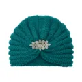 Chapeau turban en tricot strass chic, bonnet chaud d'hiver douillet pour jolies femmes. - Taille unique / Sarcelle