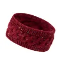 Cozy cable knit headband with colorful flecks and warm fleece lining for winter sports and daily wear. - Wine Red with Colorful Thread