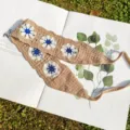 Crochet daisy headband handmade knit hair band pastoral style boho hair accessories for women. - Khaki