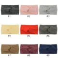 Knitted cross headband stretchy wide hair band solid color yoga sports hair accessories - Multicolor