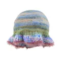 Cappello da pescatore a secchiello in maglia arcobaleno, berretto in lana caldo peluche - modello 2