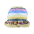 Cappello da pescatore a maglia arcobaleno colorato, morbido berretto invernale caldo a righe donna. - Modello 4