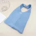 Gemütliche blaue Strick-Umhängetasche, weiche Wolltasche für Herbst und Winter, Alltag. - Hellblau
