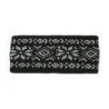 Schwarzes nordisches Jacquard Strick Stirnband, warme Winter Fleece Haarband, geometrisches Accessoire - Schwarz