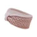 Bandeau tricoté doublé polaire rose pour femmes chauffe-oreilles hiver accessoire cheveux vue principale - Rose