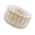 Knitted ribbed fleece-lined winter headband in beige, thick warm ear warmer hair accessory - Beige