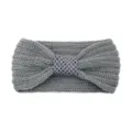 Grey knitted headband with sequin twist knot winter warm ear warmer hair accessory - Medium Grey